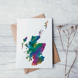 Scotland Map Greetings Card