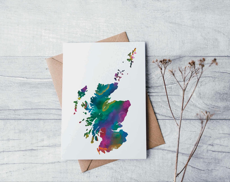 Scotland Map Greetings Card